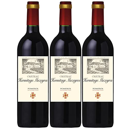 Château Hermitage Mazeyres Pomerol AOC Rotwein Wein trocken Frankreich I FeinWert Paket (3 x 0,75l) von FeinWert