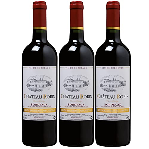 Château Robin Bordeaux AOC Rotwein Wein trocken Frankreich I FeinWert Paket (3 x 0,75l) von FeinWert