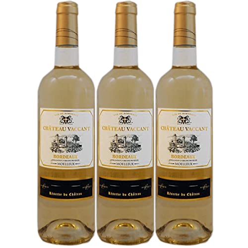 Château Vaccant Bordeaux moelleux AOC Weißwein Wein lieblich Frankreich I FeinWert Paket (3 x 0,75l) von FeinWert