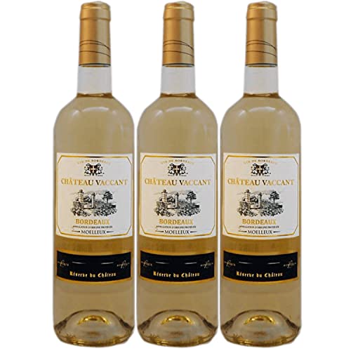Château Vaccant Bordeaux moelleux AOC Weißwein Wein lieblich Frankreich I FeinWert Paket (3 x 0,75l) von FeinWert