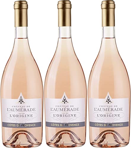 Château de l'Aumérade l'Origine Rosé Côtes de Provence Rosewein trocken AOP Frankreich I Visando Paket (3 x 0,75l) von FeinWert