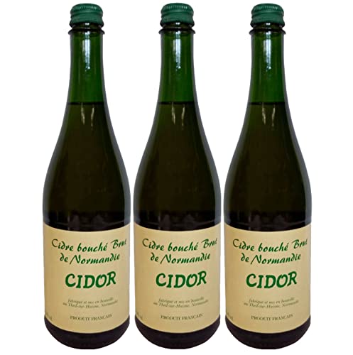 Cidre Bouché Brut Cidor mit Schraubverschluss trocken Frankreich I FeinWert Paket (3 x 0,75l) von FeinWert