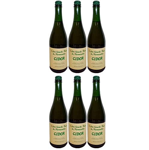 Cidre Bouché Brut Cidor mit Schraubverschluss trocken Frankreich Inkl FeinWert E-Book (6 x 0,75l) von FeinWert