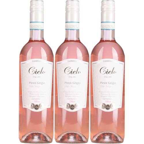 Cielo e Terra Pinot Grigio Roséwein Trocken Rosé Blush Italien inkl. FeinWert E-Book (3 x 0,75l) von FeinWert