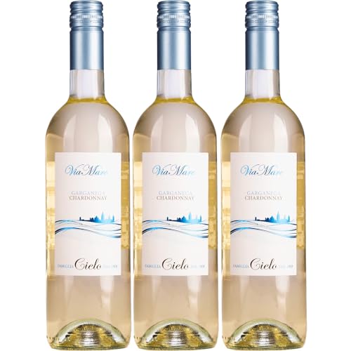 Cielo e Terra Via Mare Garganega Chardonnay Weisswein Trocken Weiß Italien inkl. FeinWert E-Book (3 x 0,75l) von FeinWert