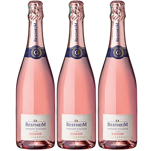 Crémant d'Alsace Brut rosé Bestheim Rosé Schaumwein trocken Frankreich I FeinWert Paket (3 x 0,75l) von FeinWert