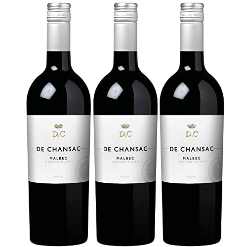 De Chansac Malbec Pays d'Oc IGP Rotwein Wein trocken Frankreich I FeinWert Paket (3 x 0,75l) von FeinWert