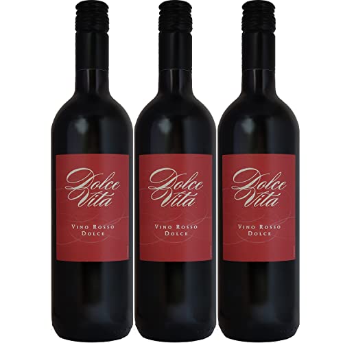 Dolce Vita Vino rosso dolce Rotwein Wein süß Italien I Visando Paket (3 x 0,75l) von FeinWert