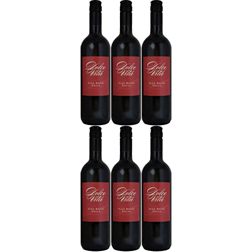 Dolce Vita Vino rosso dolce Rotwein Wein süß Italien I Visando Paket (6 x 0,75l) von FeinWert