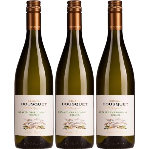 Domaine Bousquet Chardonnay, Trocken, Weißwein, Bio, Argentinien inkl. FeinWert E-Book (3 x 0,75l) von FeinWert