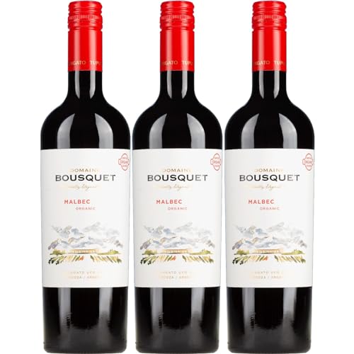 Domaine Bousquet Malbec,Trocken, Rotwein, Bio, Argentinien inkl. FeinWert E-Book (3 x 0,75 l) von FeinWert
