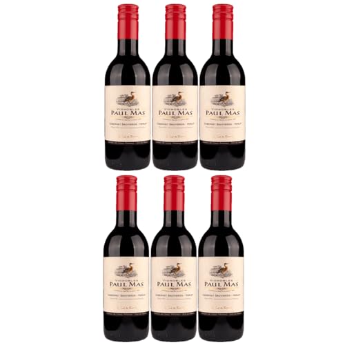 Domaines Paul Mas Cabernet Merlot Rotwein Wein trocken Frankreich inkl. FeinWert E-Book(6 x 0,25l) von FeinWert