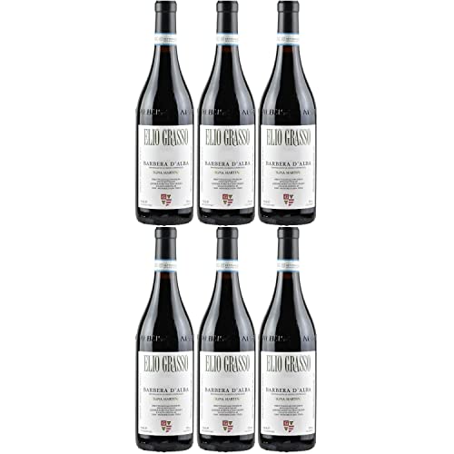 Elio Grasso Vigna Martina Barbera d'Alba Rotwein italienischer Wein trocken Italien I Visando Paket (6 x 0,75l) von FeinWert