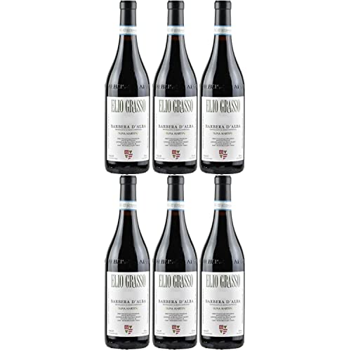 Elio Grasso Vigna Martina Barbera d'Alba Rotwein italienischer Wein trocken Italien I Visando Paket (6 x 0,75l) von FeinWert