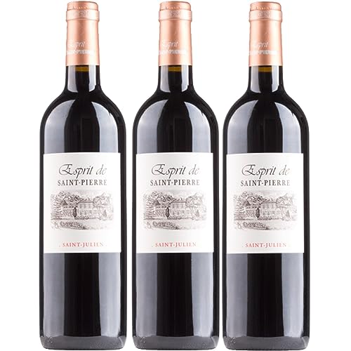 Esprit de Saint - Pierre Saint - Julien Rotwein Cuvée Wein trocken Frankreich Inkl. FeinWert E-Book (3 x 0,75l) von FeinWert