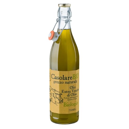 Farchioni Il Casolare Olio Extra Vergine Grezzo naturale Bio Olivenöl naturtrüb kaltgepresst Inkl. FeinWert E-Book (1 x 0,75l) von FeinWert