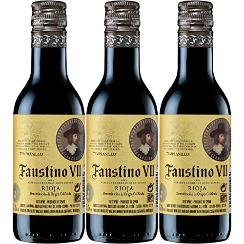 Faustino VII Tinto Kleinflasche Rotwein Wein trocken Spanien I Visando Paket (3 Flaschen) von FeinWert