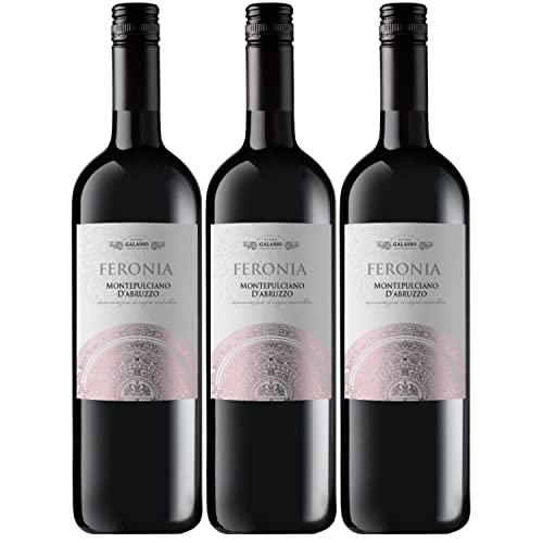 Feronia Montepulciano d'Abruzzo DOC Rotwein Wein trocken Italien I Visando Paket (3 x 0,75l) von FeinWert