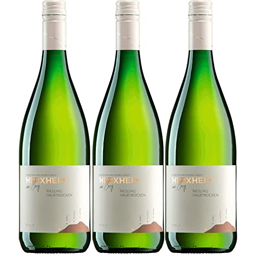 Herxheim Riesling QbA Weißwein Wein halbtrocken Deutschland Inkl. FeinWert E-Book (3 x 1,0l) von FeinWert