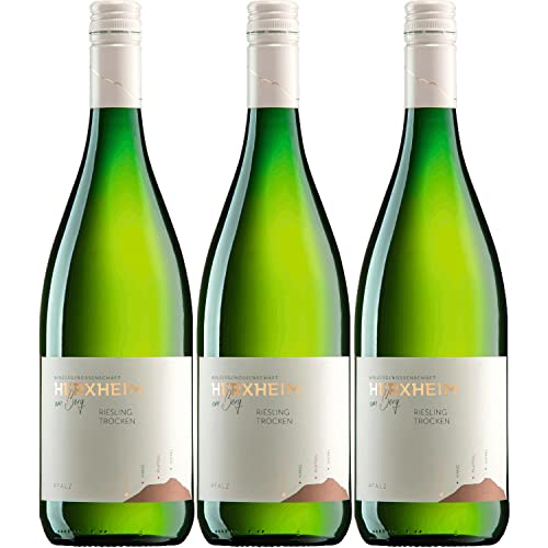 Herxheim Riesling QbA Weißwein Wein trocken Deutschland Inkl. FeinWert E-Book (3 x 1,0l) von FeinWert