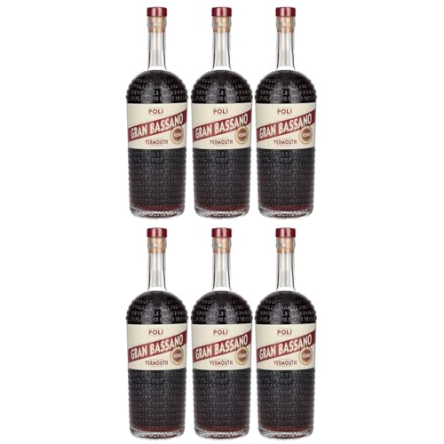 Jacopo Poli Gran Bassano Rosso Vermouth Wermut Rot Italien inkl. FeinWert E-Book (6 x 0,7l) von FeinWert