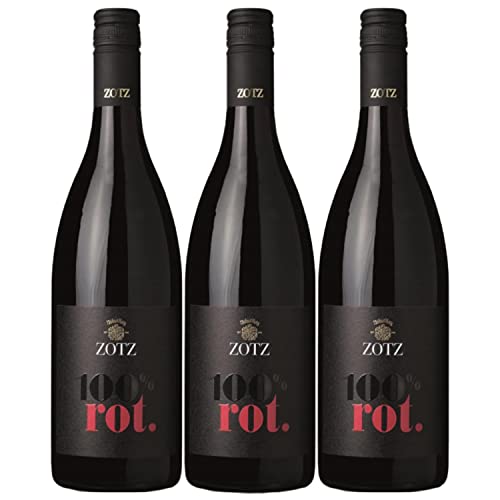 Julius Zotz 100% ROT Markgräfler Rotwein Wein Baden vegan trocken Deutschland I FeinWert Paket (3 Flaschen) von FeinWert