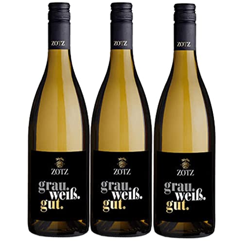 Julius Zotz GRAU.WEISS.GUT Markgräfler Weißwein Wein Baden vegan trocken Deutschland Inkl. FeinWert E-Book (3 x 0,75l) von FeinWert