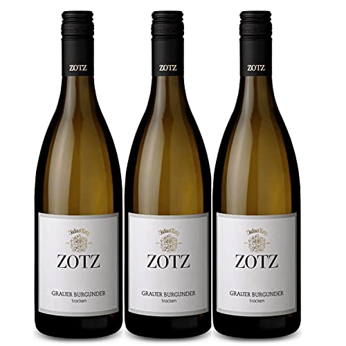 Julius Zotz Grauer Burgunder Gutswein Weißwein Wein Baden vegan trocken Deutschland I FeinWert Paket (3 Flaschen) von FeinWert