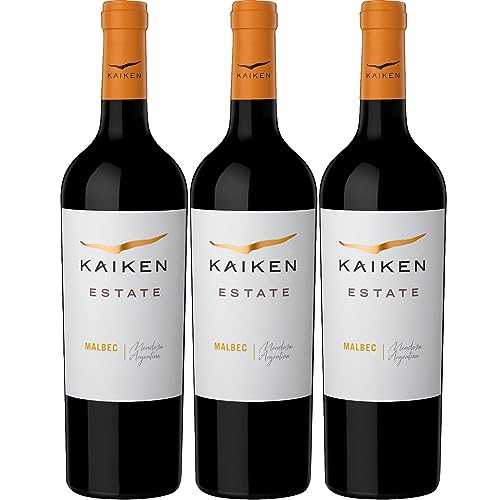 Kaiken Wines Estate Malbec Rotwein Wein trocken Argentinien Inkl. FeinWert E-Book (3 x 0,75l) von FeinWert