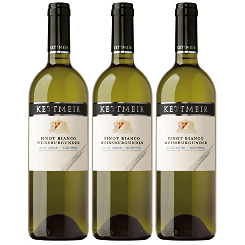 Kettmeir Weißburgunder Südtirol DOC Weißwein Wein trocken Italien I Visando Paket (3 x 0,75l) von FeinWert