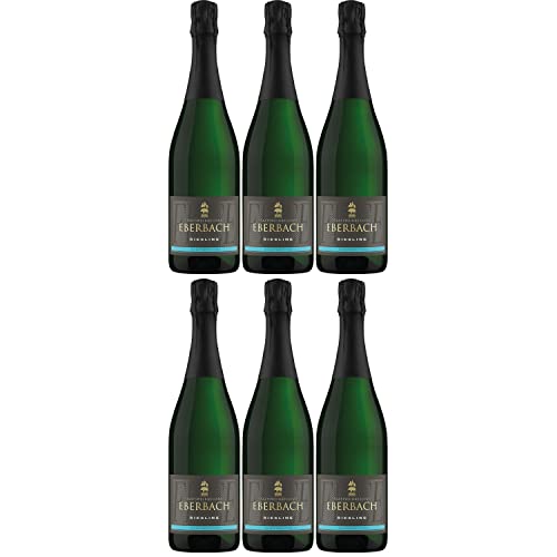 Kloster Eberbach Sparkling Riesling alkoholfrei Weißwein Wein Schaumwein prickelnd trocken Deutschland I Visando Paket (6 Flaschen) von FeinWert