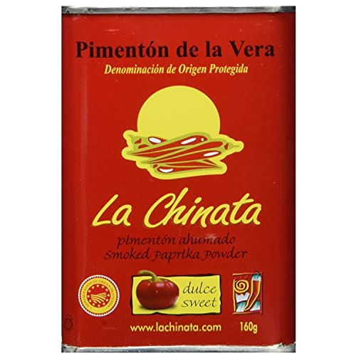 La Chinata Pimentón de la Vera Dulce - geräuchertes Paprikapulver, dulce süß, 1er Pack (1 x 160 g) Extremadura Spanien I Visando Paket von FeinWert