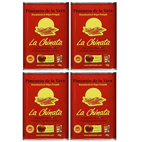 La Chinata Pimentón de la Vera Dulce - geräuchertes Paprikapulver, dulce süß, Extremadura Spanien I Visando Paket (4x 160g) von FeinWert