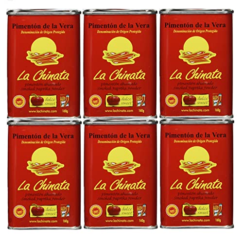 La Chinata Pimentón de la Vera Picante - geräuchertes Paprikapulver, picante scharf Extremadura Spanien I Visando Paket (6 x 160 g) von FeinWert