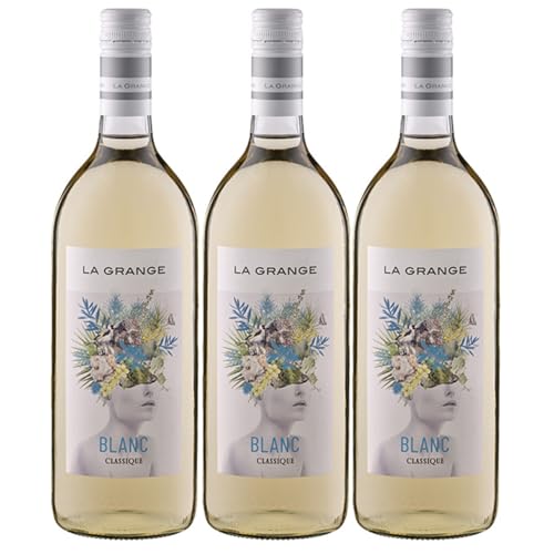 La Grange Classique Blanc IGP Pays d'Oc 1,0 Ltr Weisswein Wein Trocken Languedoc Frankreich inkl. FeinWert E-Book (3 x 1l) von FeinWert