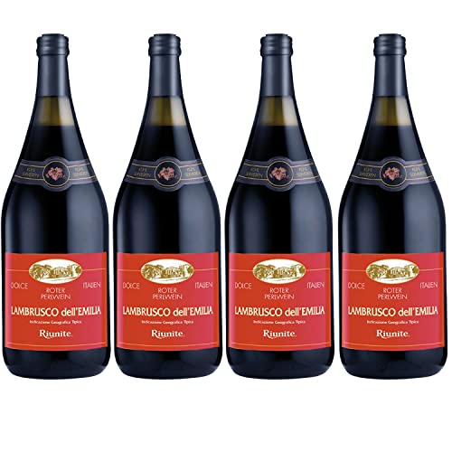 Lambrusco Cantine Riunite Magnum Rotwein Wein Italien I Visando Paket (4 x 1,5l) von FeinWert