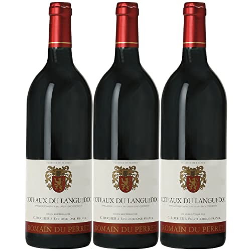 Languedoc Romain du Perret AOC Rotwein Wein trocken Frankreich I FeinWert Paket (3 x 1,0l) von FeinWert