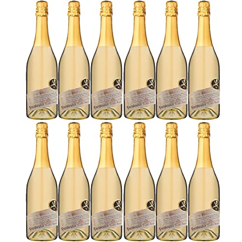 Lergenmüller Freibeuter Trauben-Secco Alkoholfreier Schaumwein Weiß vegan Pfalz I FeinWert Paket (12 x 0,75l) von FeinWert