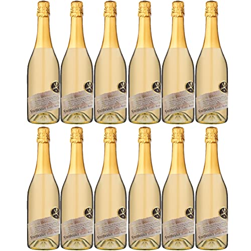 Lergenmüller Freibeuter Trauben-Secco Alkoholfreier Schaumwein Weiß vegan Pfalz I FeinWert Paket (12 x 0,75l) von FeinWert