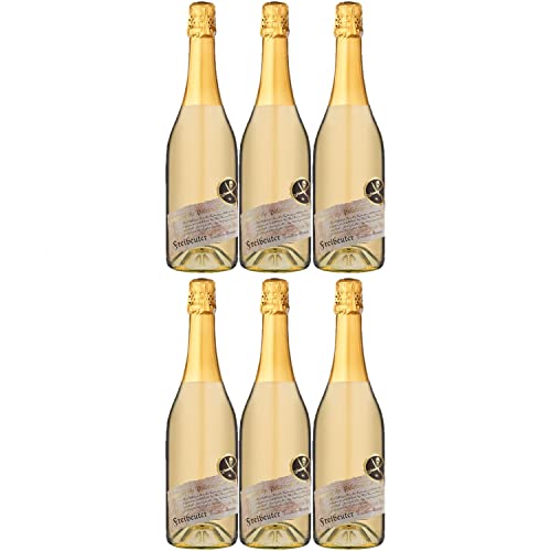 Lergenmüller Freibeuter Trauben-Secco Alkoholfreier Schaumwein Weiß vegan Pfalz I FeinWert Paket (6 x 0,75l) von FeinWert