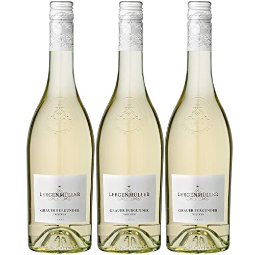 Lergenmüller Grauer Burgunder Weißwein Wein Trocken vegan Pfalz I FeinWert Paket (3 x 0,75l) von FeinWert