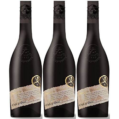 Lergenmüller Oak & Steel Cabernet Sauvignon Rotwein Wein Trocken vegan Pfalz I FeinWert Paket (3 x 0,75l) von FeinWert