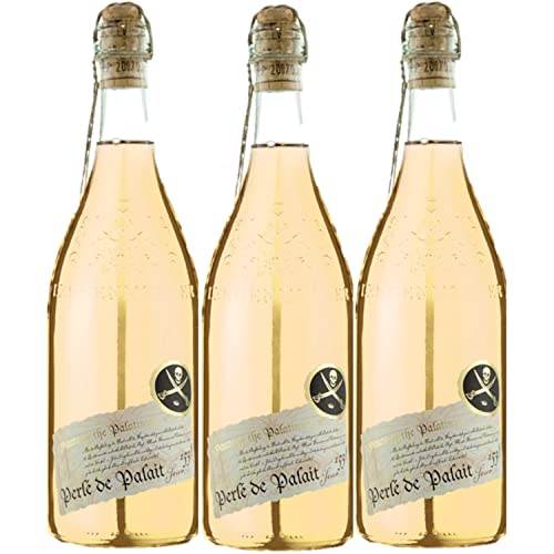 Lergenmüller Perle de Palait Perlwein Wein Secco Weiß vegan Pfalz I FeinWert Paket (3 x 0,75l) von FeinWert