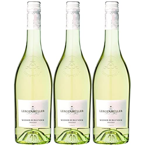 Lergenmüller Weißer Burgunder Weißwein Wein Trocken vegan Pfalz I FeinWert Paket (3 x 0,75l) von FeinWert