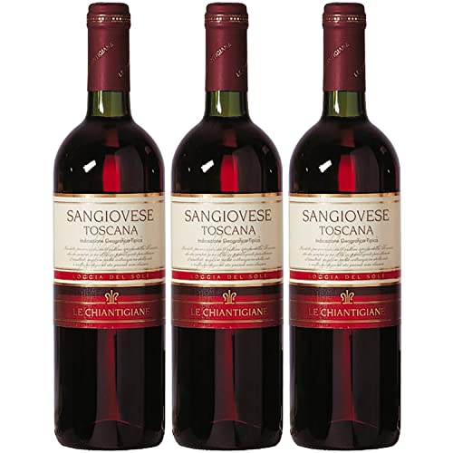 Loggia del Sole Sangiovese di Toscana IGT Le Chiantigiane Rotwein Wein trocken Italien I Visando Paket (3 x 0,75l) von FeinWert