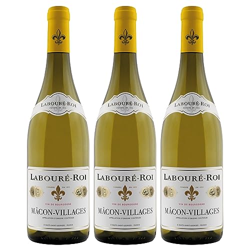 Mâcon Villages blanc AOC Labouré-Roi Weißwein Wein trocken Frankreich I FeinWert Paket (3 x 0,75l) von FeinWert