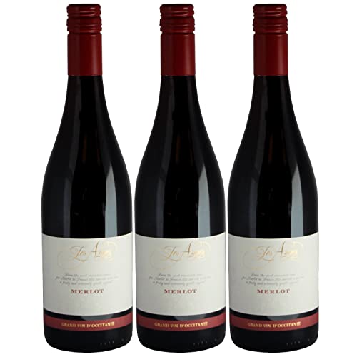 Merlot Les Anges Pays d'Oc IGP Rotwein Wein trocken Frankreich I FeinWert Paket (3 x 0,75l) von FeinWert