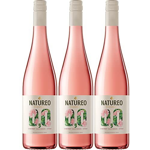 Miguel Torres Natureo Free Rosado Roséwein alkoholfrei Wein halbtrocken Spanien I Visando Paket (3 Flaschen) von FeinWert