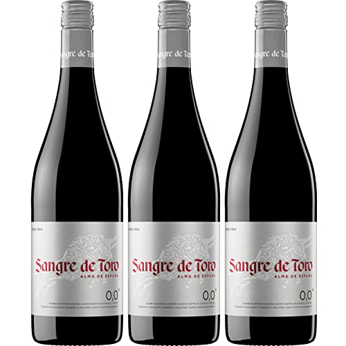 Miguel Torres Sangre de Toro Tinto 0.0 Rotwein alkoholfrei Wein trocken vegan Spanien Inkl. FeinWert E-Book (3 x 0,75l) von FeinWert