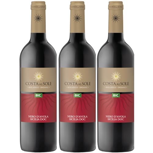 Nero d'Avola IGT Costa al Sole Rotwein Wein trocken Italien I Visando Paket (3 x 0,75l) von FeinWert